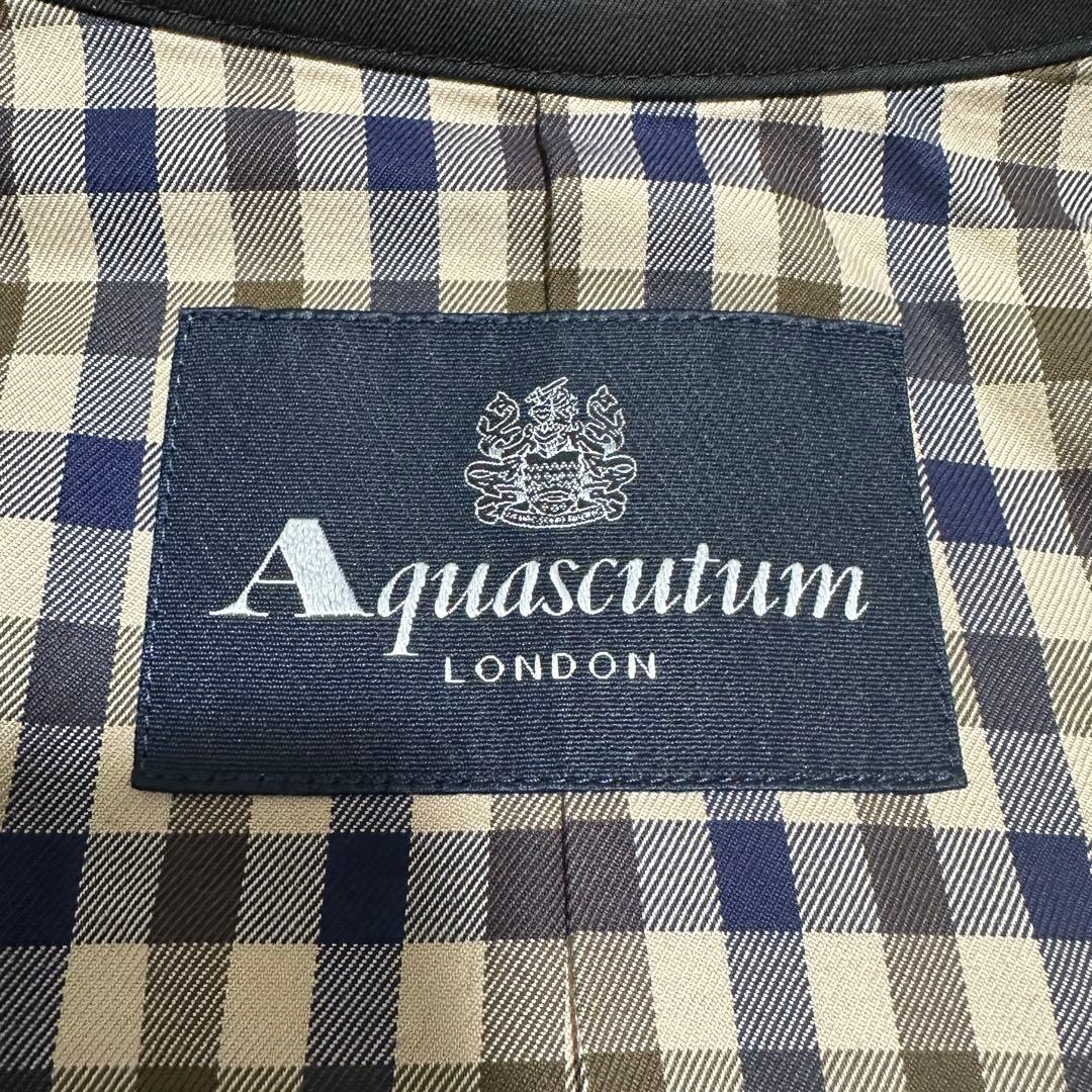 マ*ス様 大きいサイズ✨現行アクアスキュータム　トレンチコート　ブラック　New