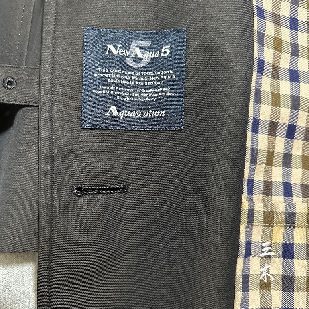 マ*ス様 大きいサイズ✨現行アクアスキュータム　トレンチコート　ブラック　New
