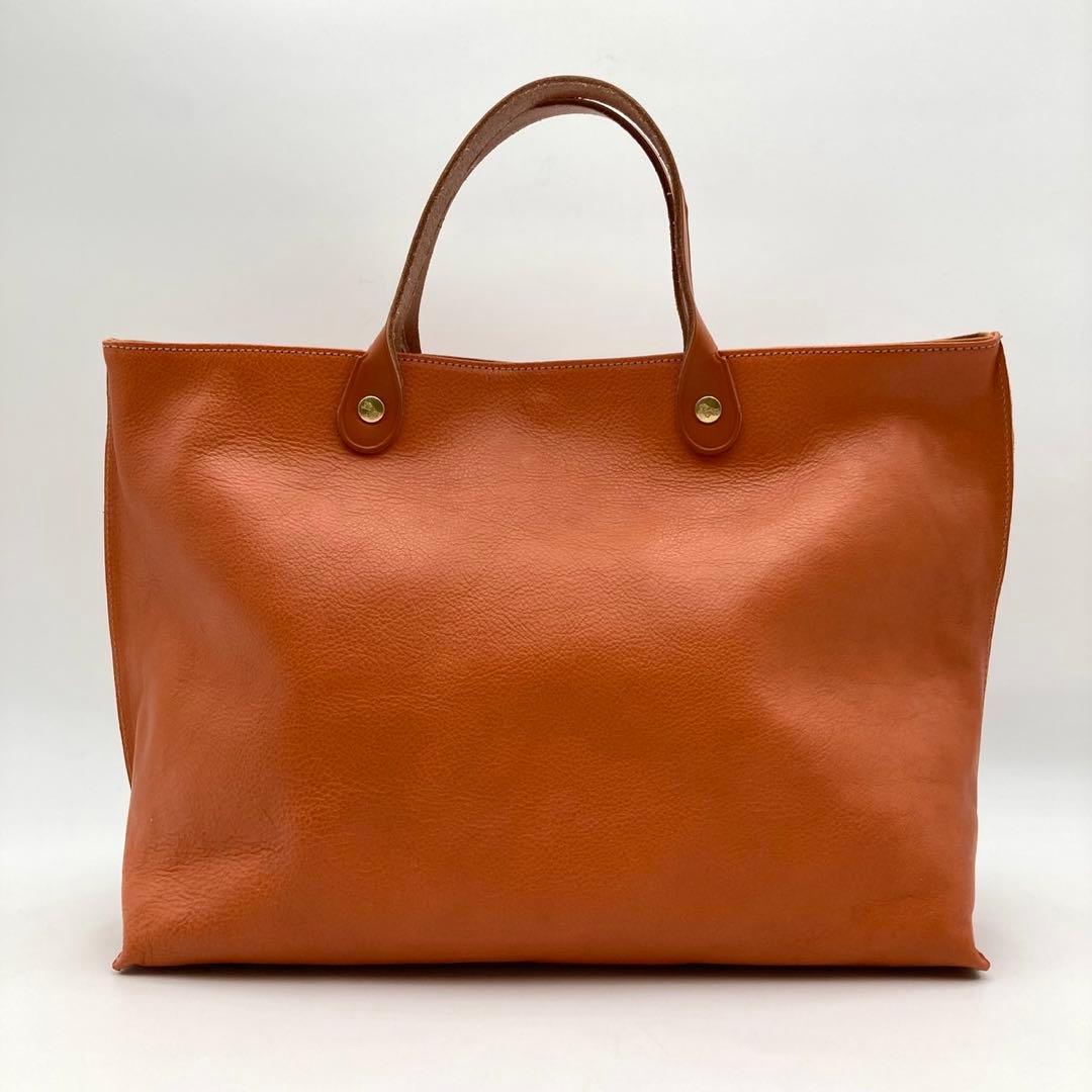 現行！超美品✨ IL BISONTE トートバッグ 本革 ヤケヌメ ロゴ型押し