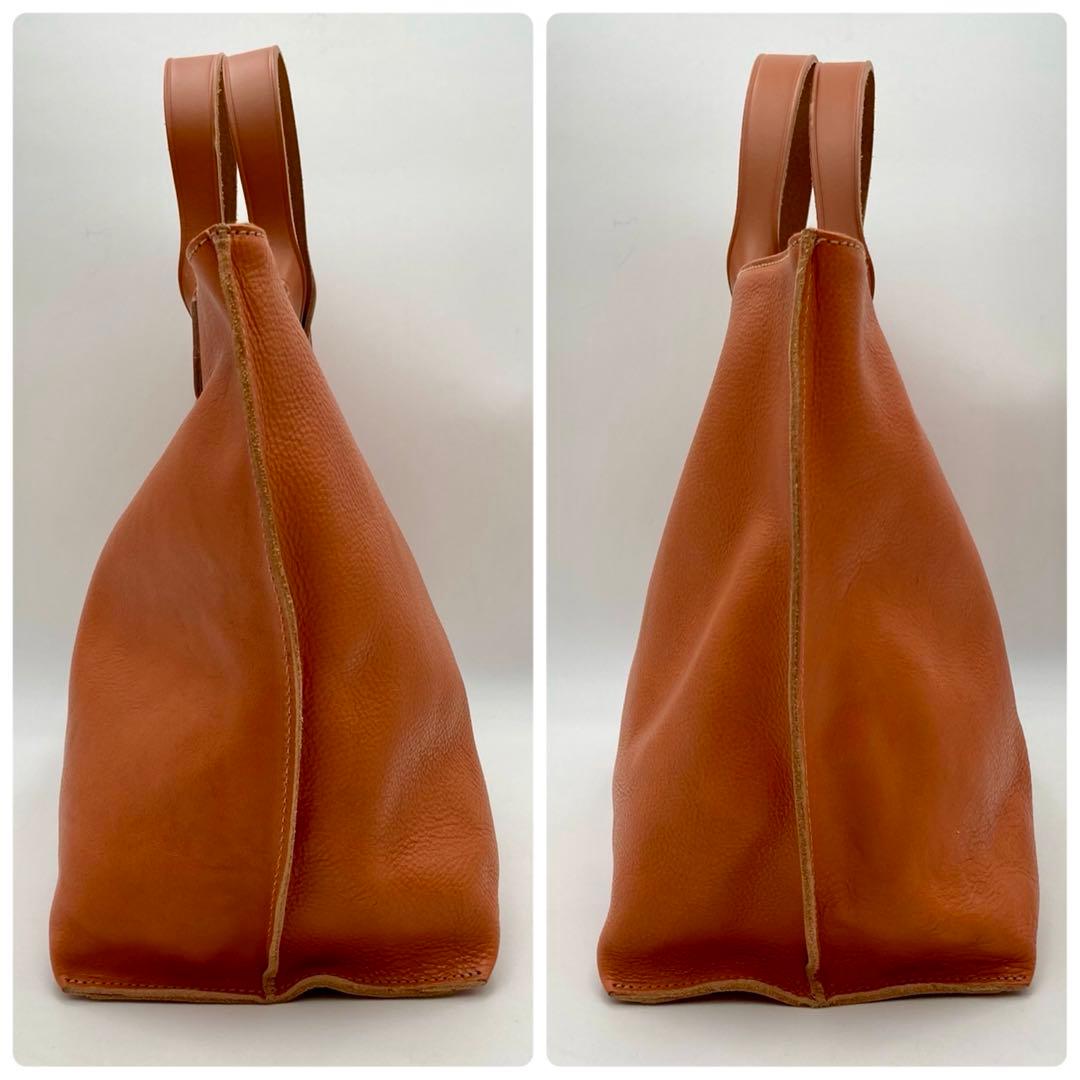 現行！超美品✨ IL BISONTE トートバッグ 本革 ヤケヌメ ロゴ型押し