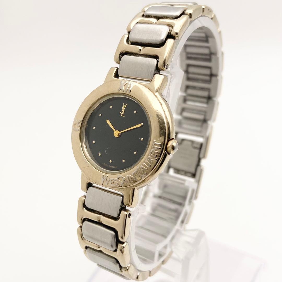 【稼働品】イヴ・サンローラン クォーツ 腕時計 コンビ 2200 新品電池