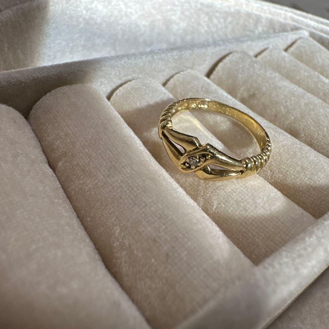 【k18刻印あり】18金 リング ダイヤモンド