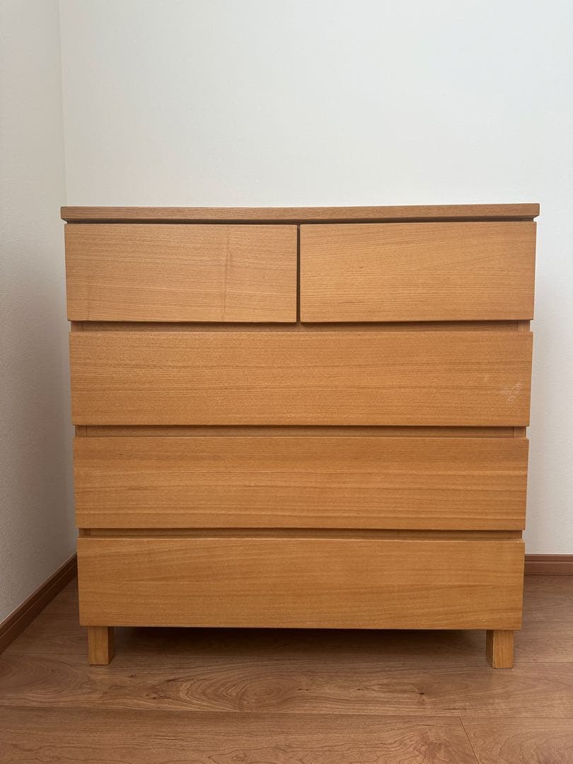 無印良品 4段チェスト・タモ材（廃盤品）