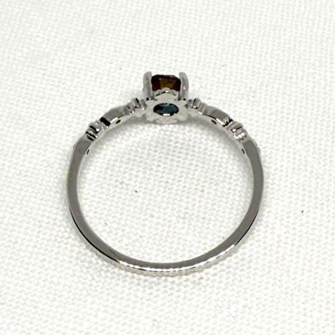 アンティーク　サフィレット　シルバー　リング　12号　ジルコニア