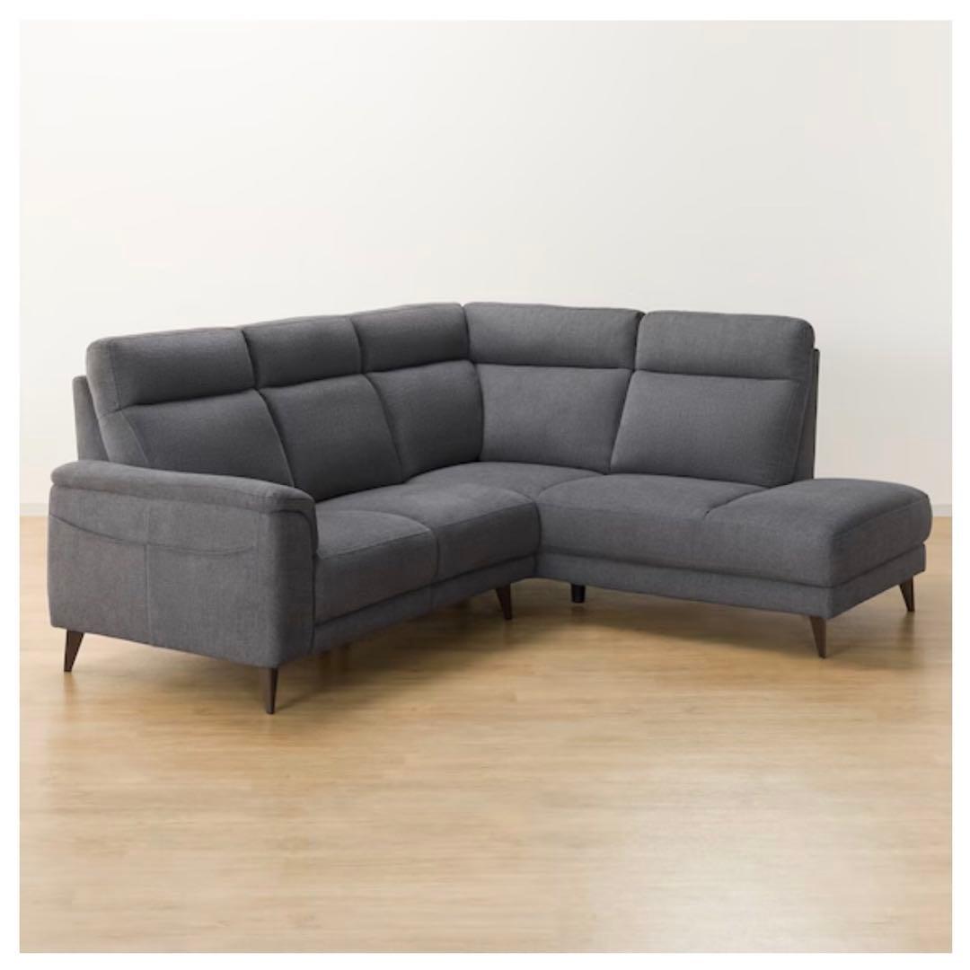 コーナーソファセット布貼りタイプ(LB07 左コーナー DGY)