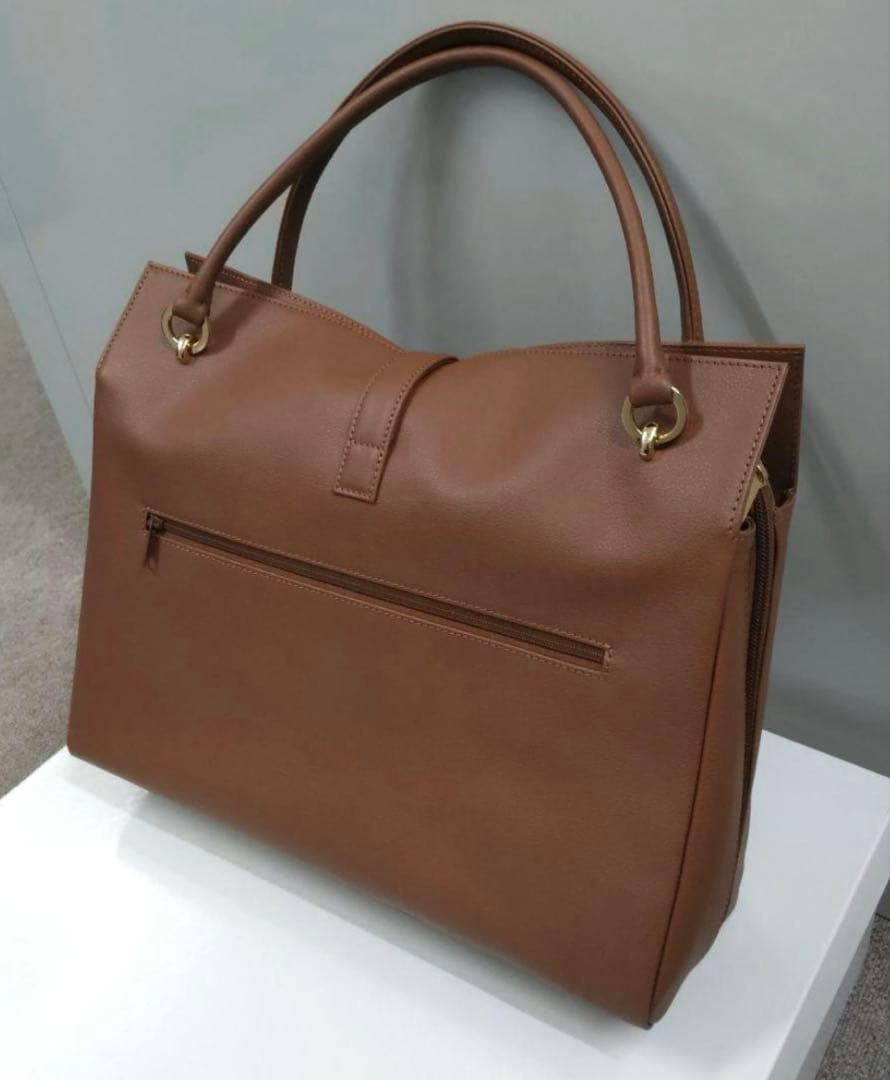 濱野皮革工藝　グレーストートバッグキャメル　A4サイズ収納