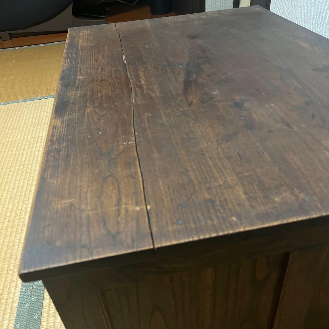 油*光様 アンティーク机　昭和レトロ　両袖引出し付き 座机 文机 和室机 ヴィン