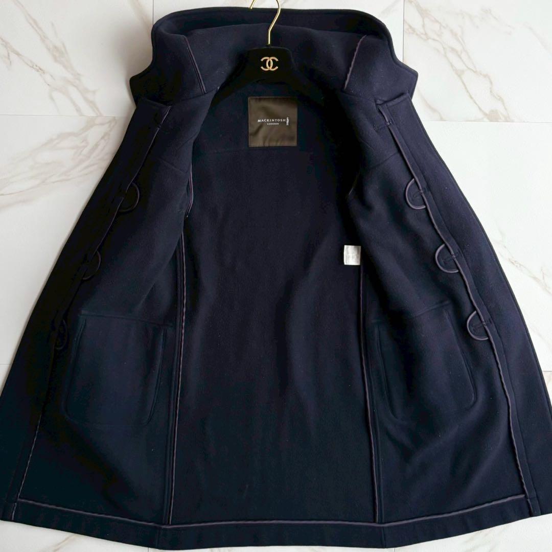 美品◆マッキントッシュロンドン ダッフルコート ロング 紺 トグル 36