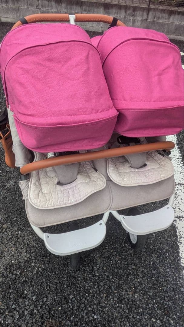 Air Buggy エアバギー　ココダブル　ベビーカー ピンク　二人乗り