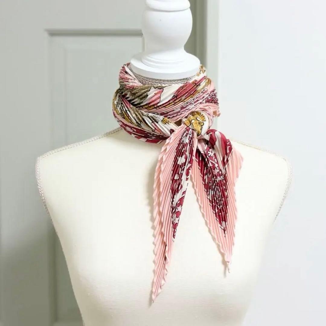 HERMES エルメス プリーツカレ90 EARLY AMERICA 動物柄