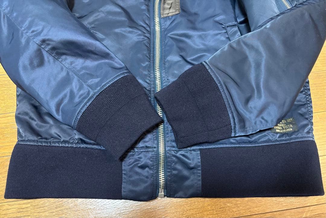 【美品】日本製　MA-1 中綿入り　Lサイズ　ネイビー