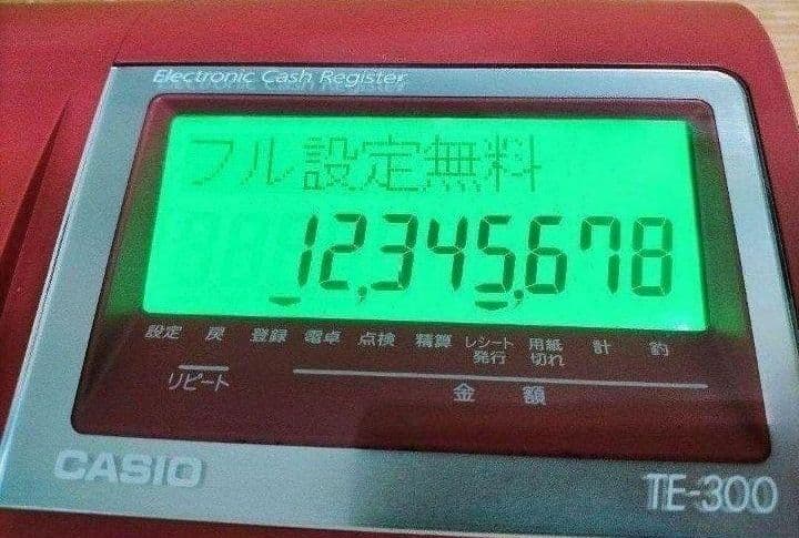 カシオレジスター　TE-300　フル設定無料　 送料無料人気機種　400087