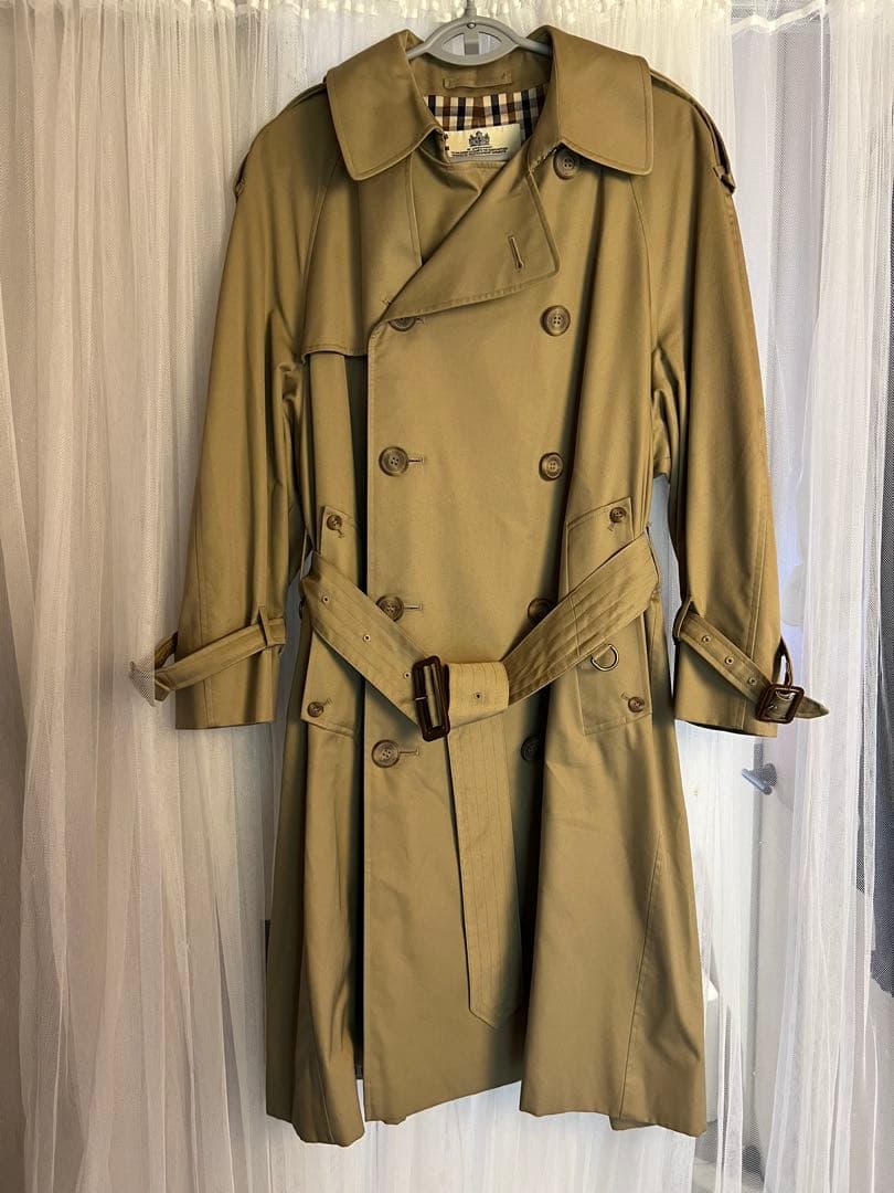 アクアスキュータム Aquasautum ダブルブレスト トレンチコート