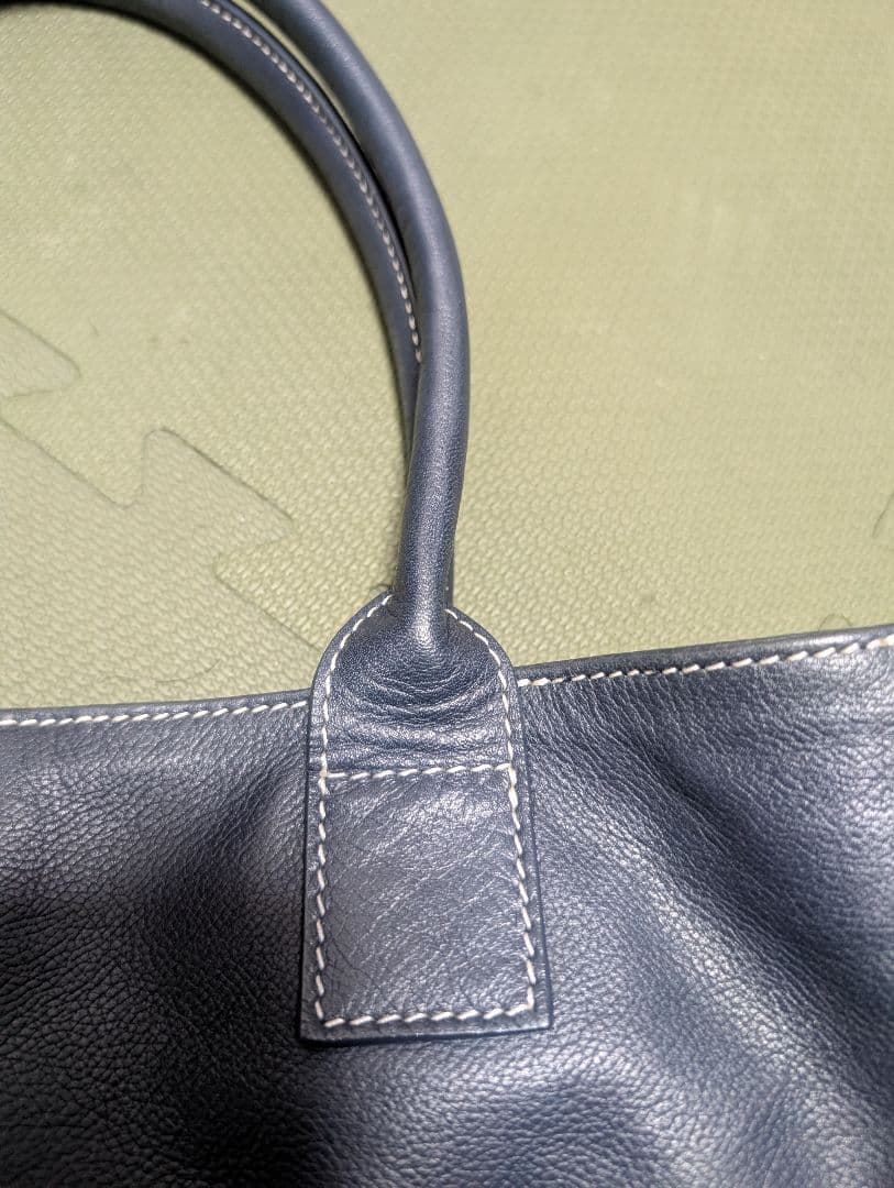 【極美品】マザーハウス トートバッグ 本革 ネイビー 間口2way A4収納可