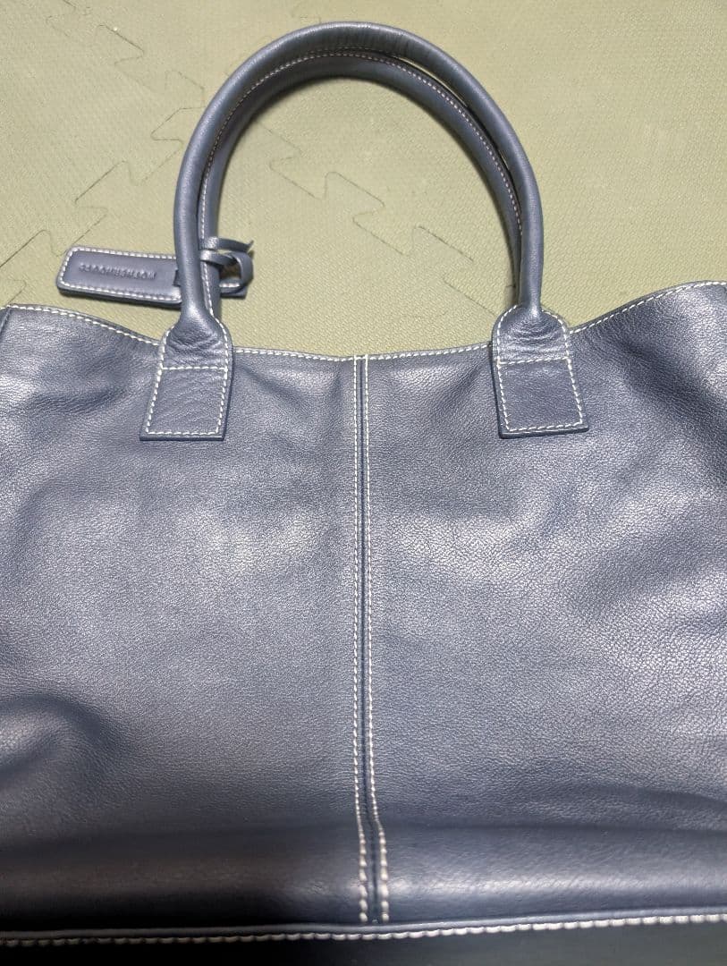 【極美品】マザーハウス トートバッグ 本革 ネイビー 間口2way A4収納可
