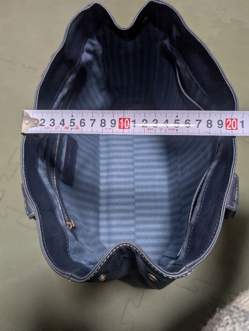 【極美品】マザーハウス トートバッグ 本革 ネイビー 間口2way A4収納可