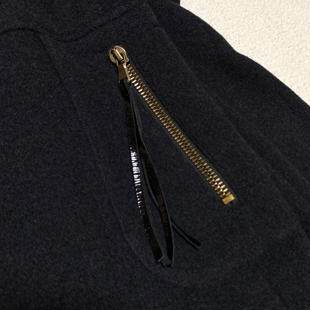 ★極美品　マックスマーラ　2wayダッフルコート　 艶レザー♡ふわウール　S Ｍ