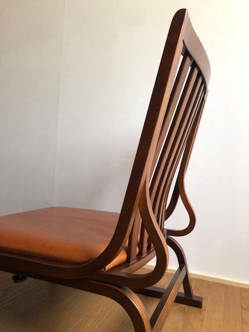 秋田木工社製 低座椅子 革張り ジャパニーズモダン ヴィンテージ 和家具 古民家