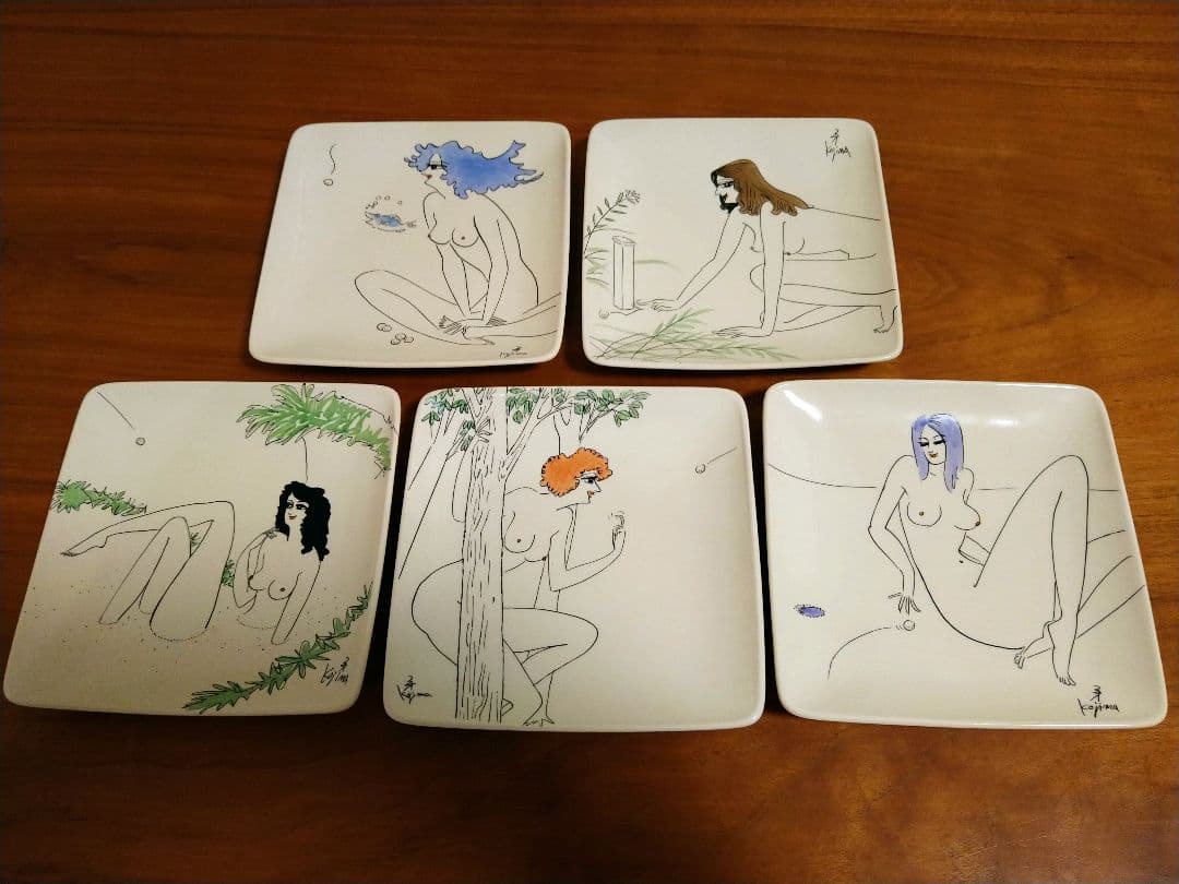 希少レア！　小島功　アートデザイン皿　5枚セット