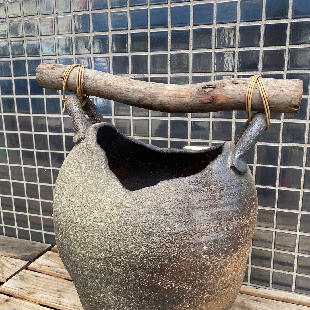 信楽焼 傘立て 工芸品 置物 インテリア 49cm 玄関 美品 レトロ