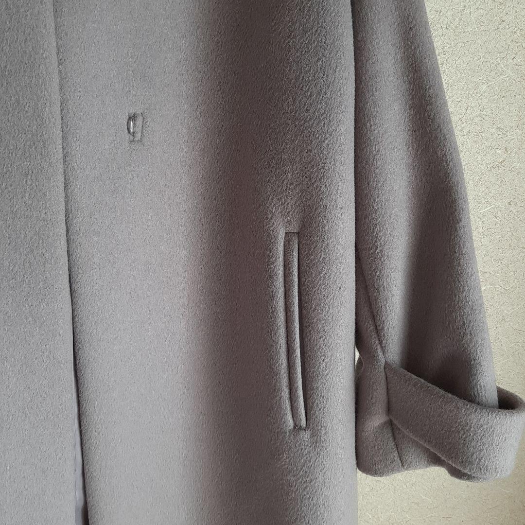 green label relaxingアンゴラビーバースリットノーカラーコート