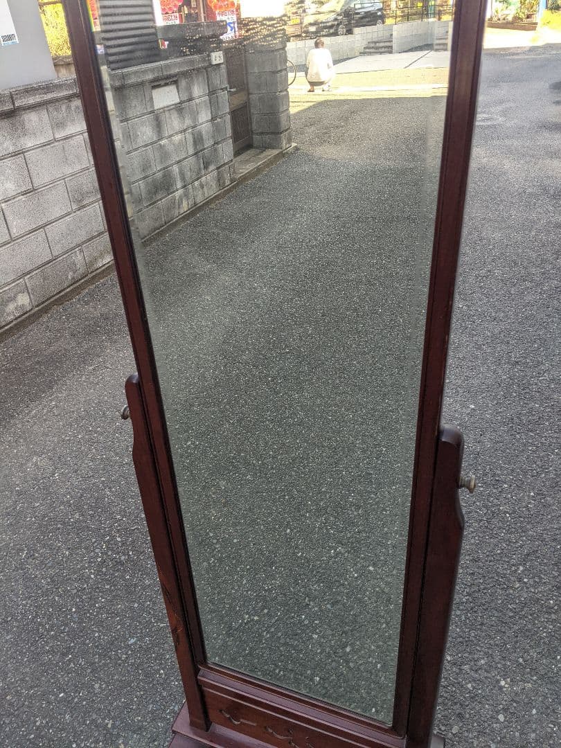 無垢　姿見　鏡　ミラー　スタンドミラー　全身鏡　置型