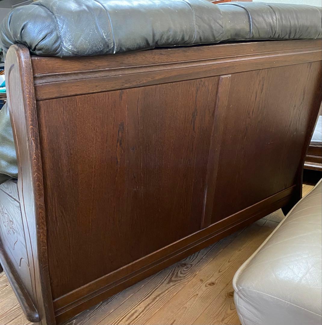 オランダ家具 / ダッチカントリー　本革ソファ ２人掛けソファ