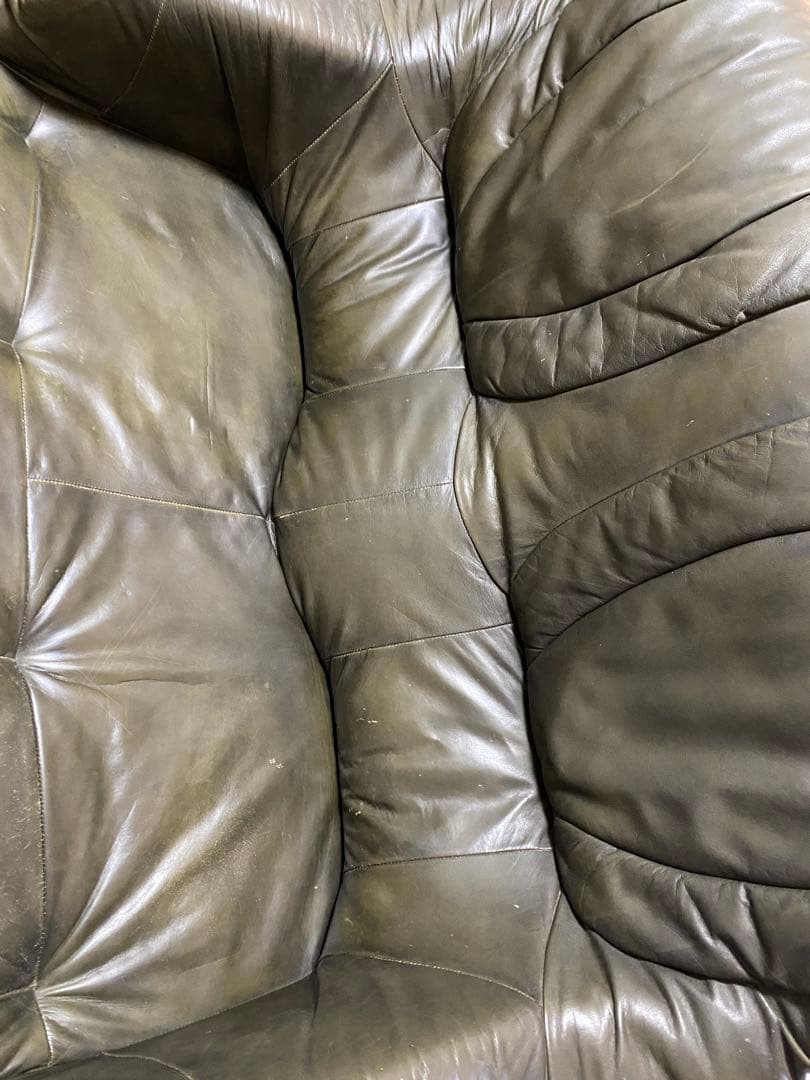 オランダ家具 / ダッチカントリー　本革ソファ ２人掛けソファ