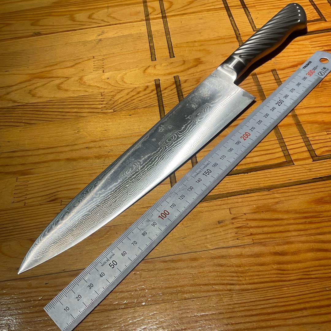 藤次郎プロ　ニッケルダマスカス　牛刀　240mm F-1033