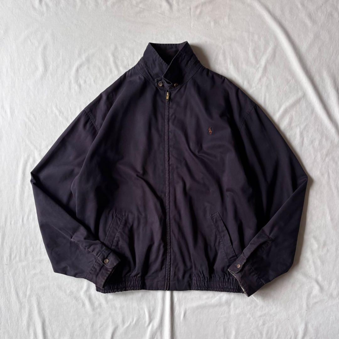 [名作] 90s POLO by RL 2way コットンスイングトップ 茄子紺