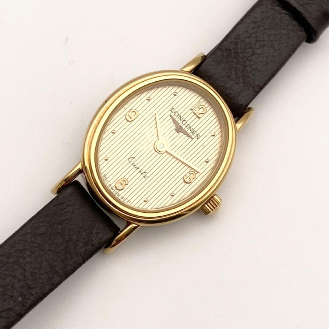 【稼働品】ロンジン クォーツ オーバル型　腕時計 ゴールド 21354319
