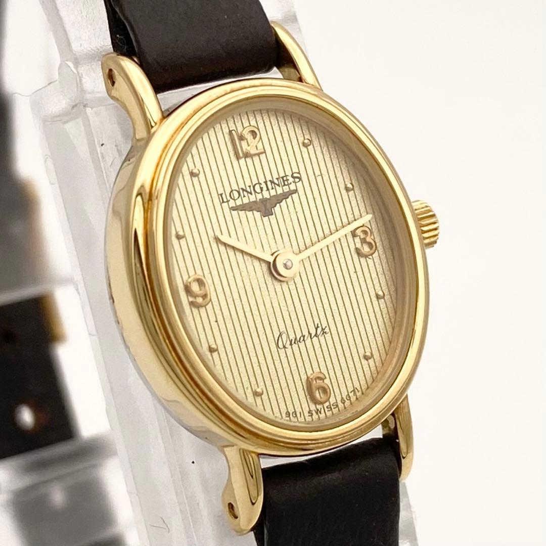 【稼働品】ロンジン クォーツ オーバル型　腕時計 ゴールド 21354319
