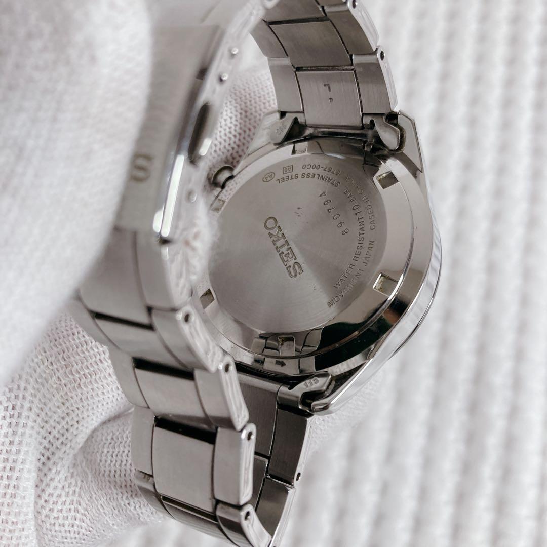 【ヨホホホ!! 】SEICO8T67腕時計クロノグラフ アイスブルー