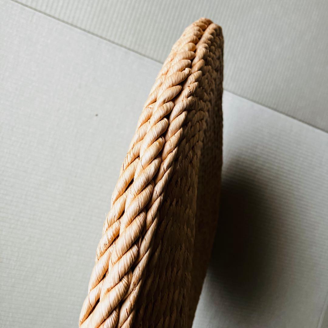 アジアン エスニック ラタン 丸型 座布団 円座 クッション 藁　網代編み　藤