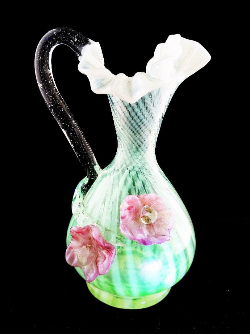 西洋アンティーク　ヴァセリンガラス　花瓶