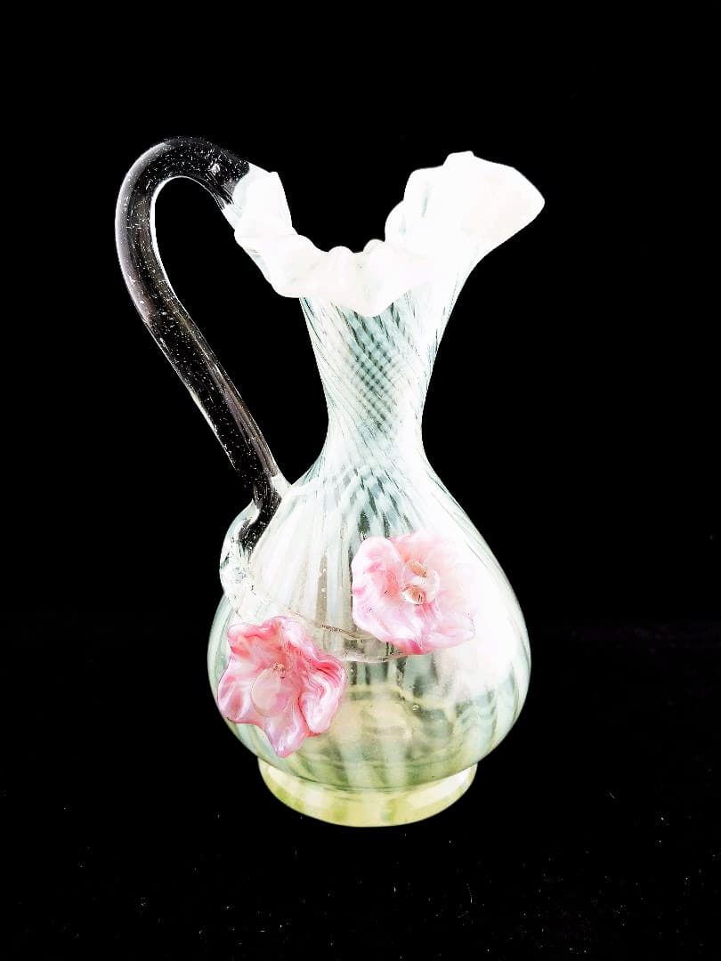 西洋アンティーク　ヴァセリンガラス　花瓶