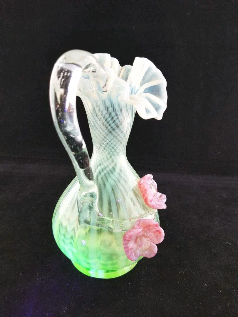 西洋アンティーク　ヴァセリンガラス　花瓶