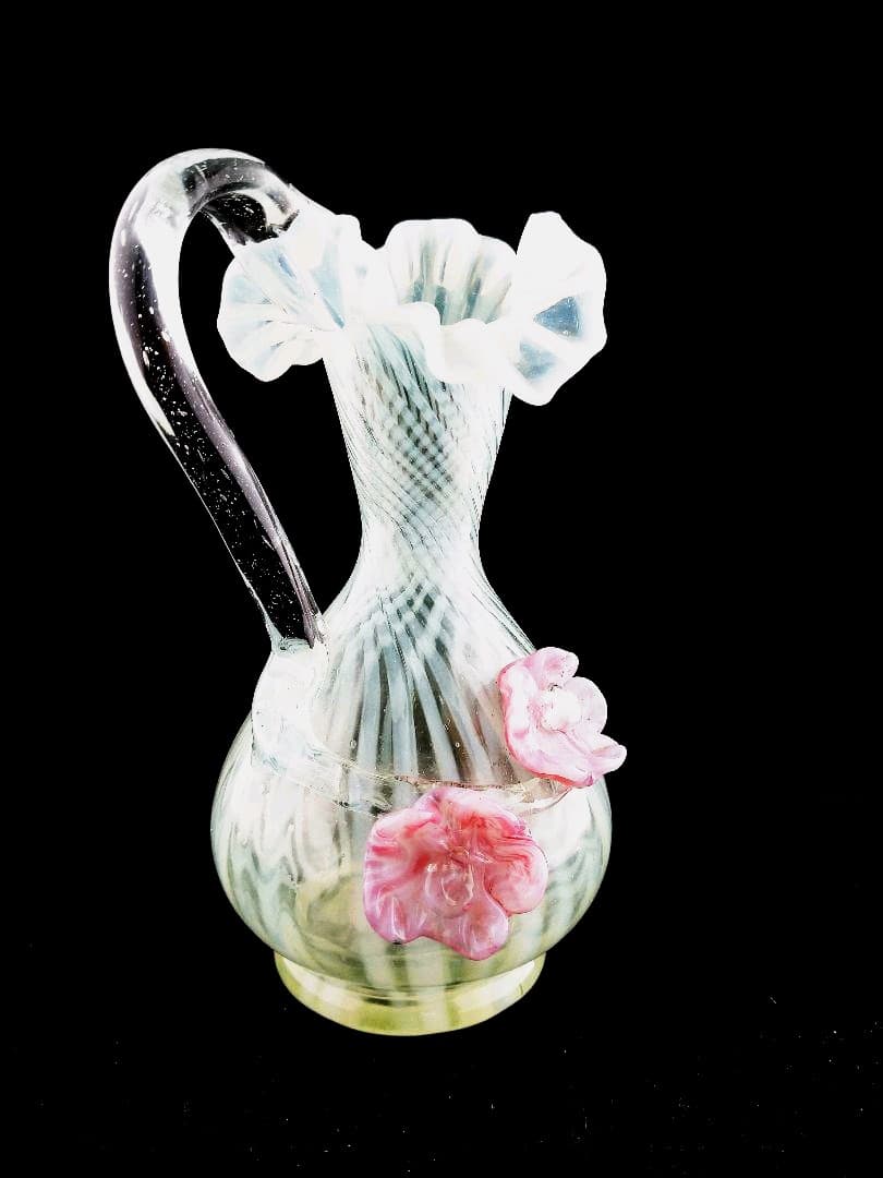 西洋アンティーク　ヴァセリンガラス　花瓶