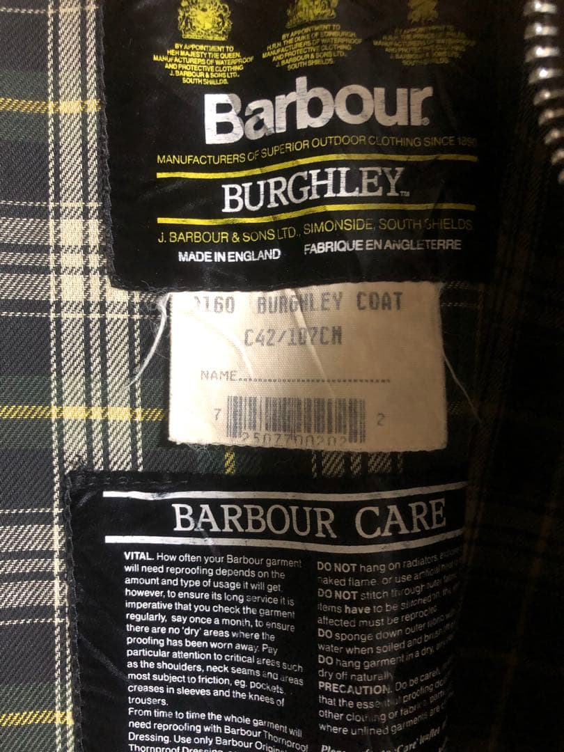 バブアー バーレー ９０年頃c42 フード付き