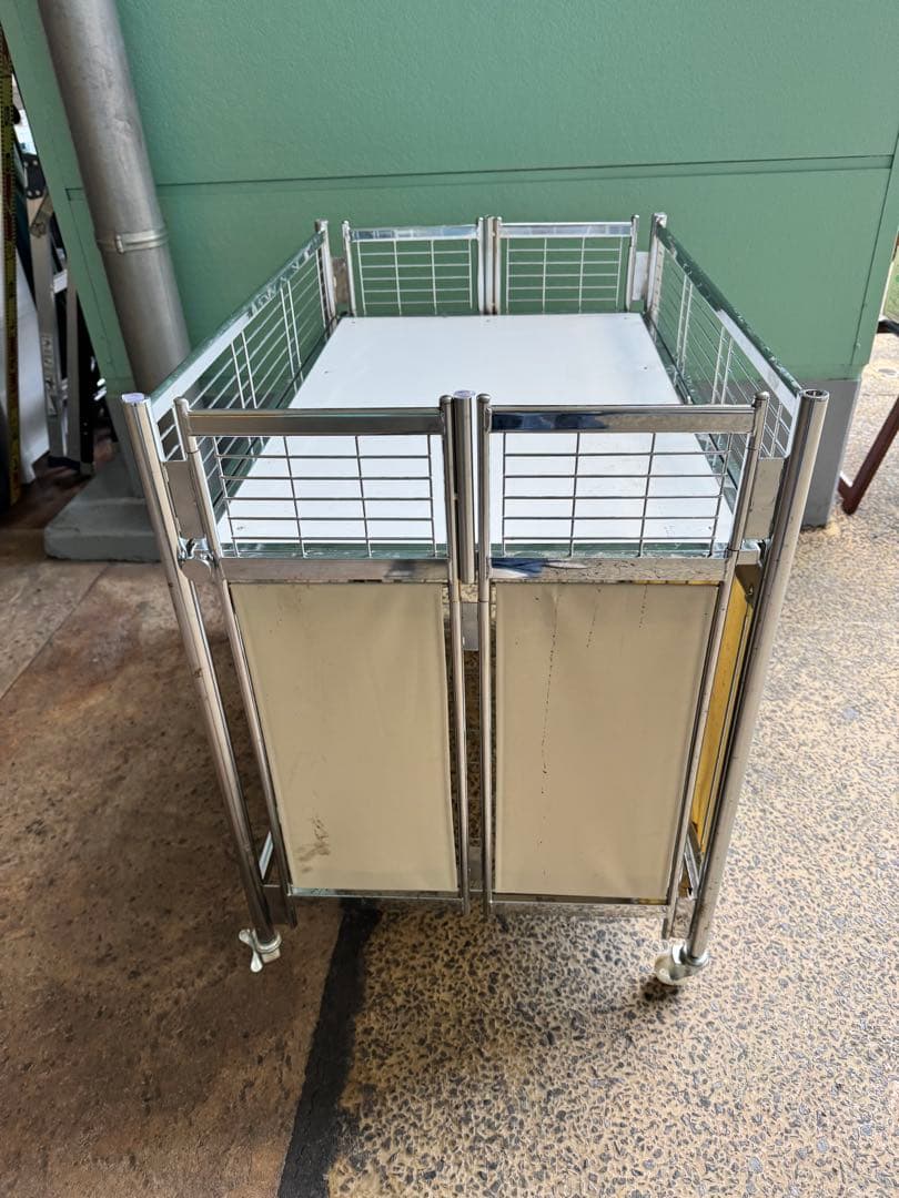 中折れ式ワゴン アイボリー W900　店舗用品　陳列什器　セールワゴン