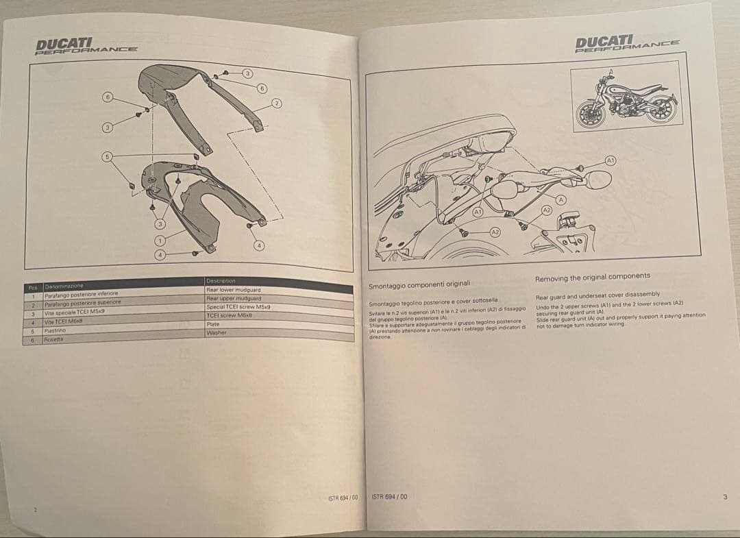 ドゥカティスクランブラーリアフェンダー