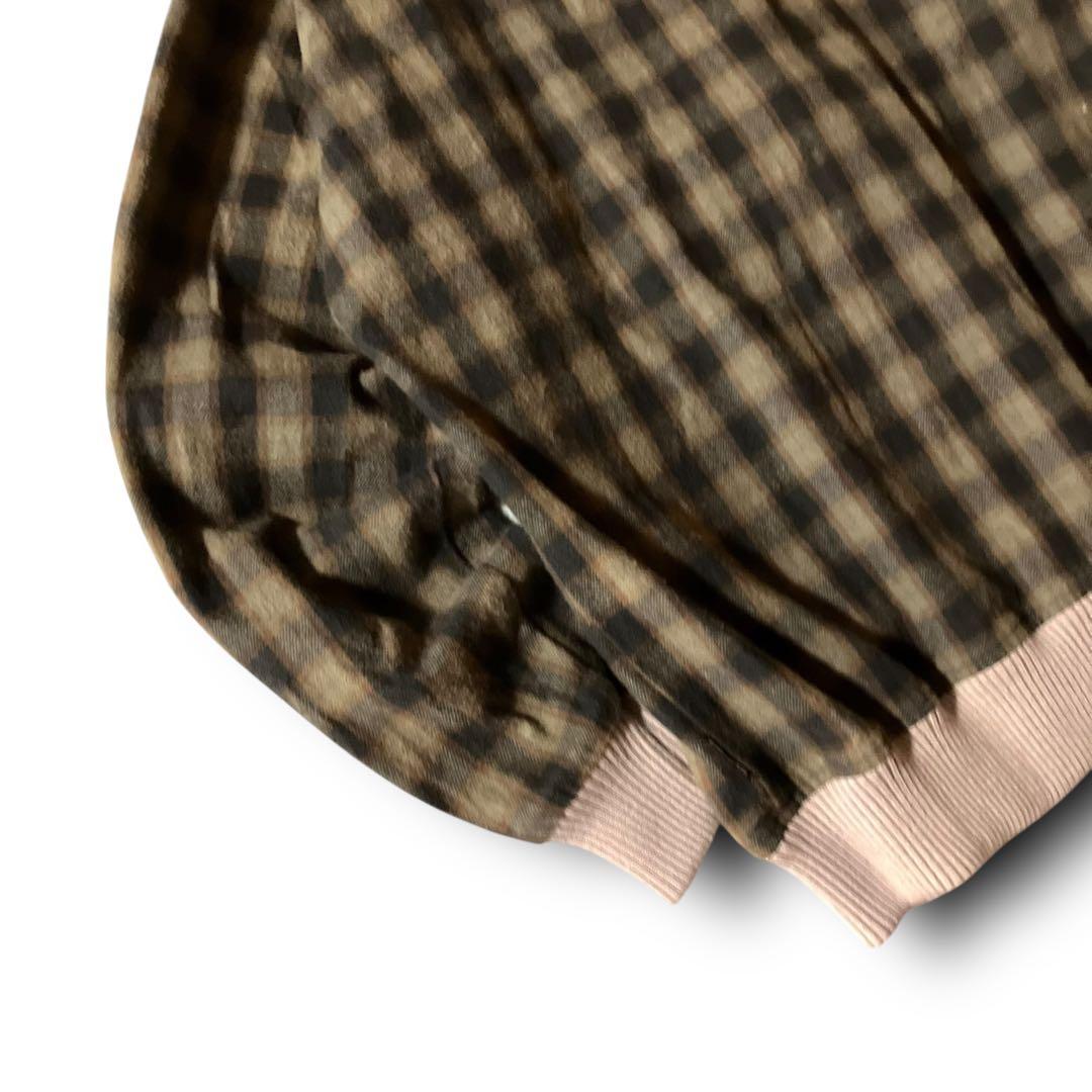 ウールリッチWoolrichチェックブルゾンボンバージャケットCBOYブラウンM