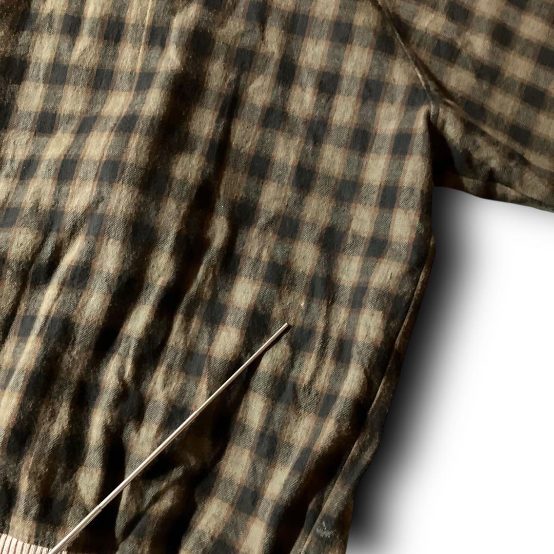 ウールリッチWoolrichチェックブルゾンボンバージャケットCBOYブラウンM