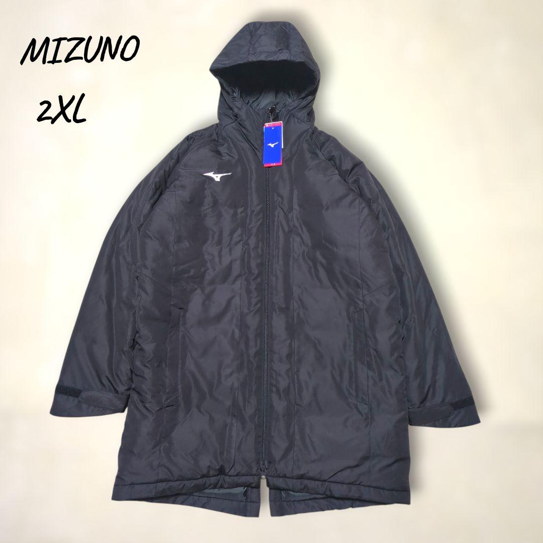 ミズノ【新品未使用】ベンチコート 中綿ブレス サーモミドル丈コート　黒　2XL