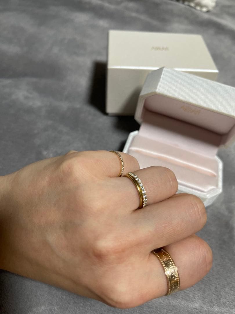 ■■現行モデル■■AHKAH ティナ(ハーフエタニティ/1.9mm)ゴールド♡