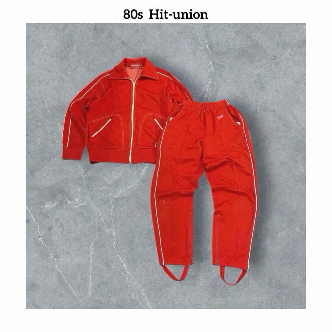 ★ 超希少 ★80s ヒットユニオン ジャージ セットアップ 刺繍ロゴ ステッチ