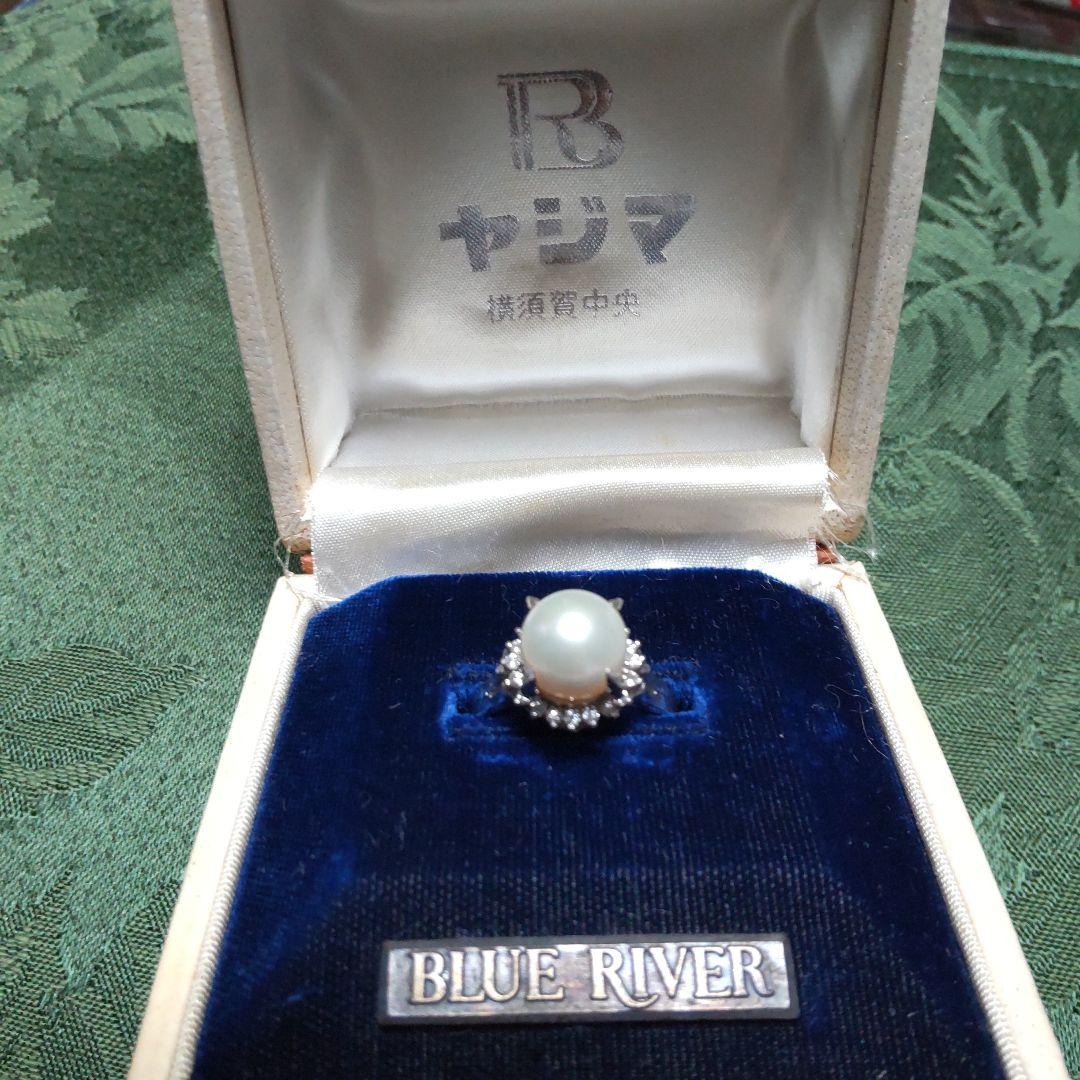 pt900-本真珠9.5㍉玉リング