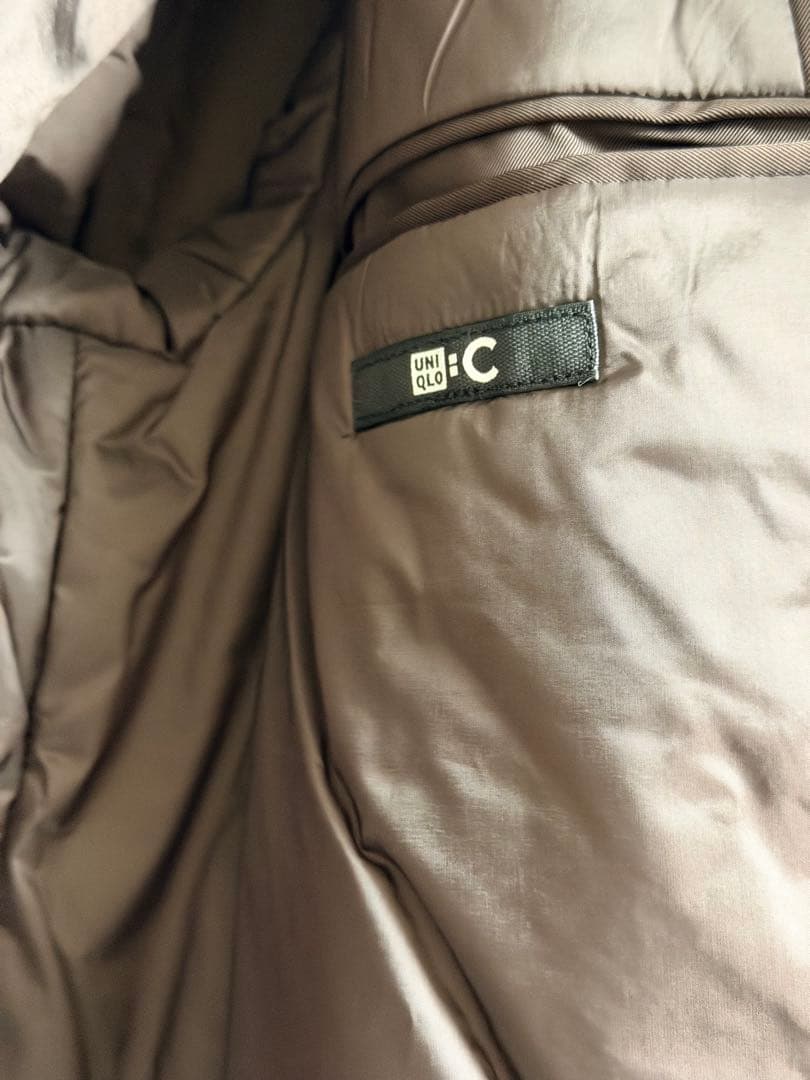 【完売品】 UNIQLO C パフテックハーフコート ダークブラウン XS