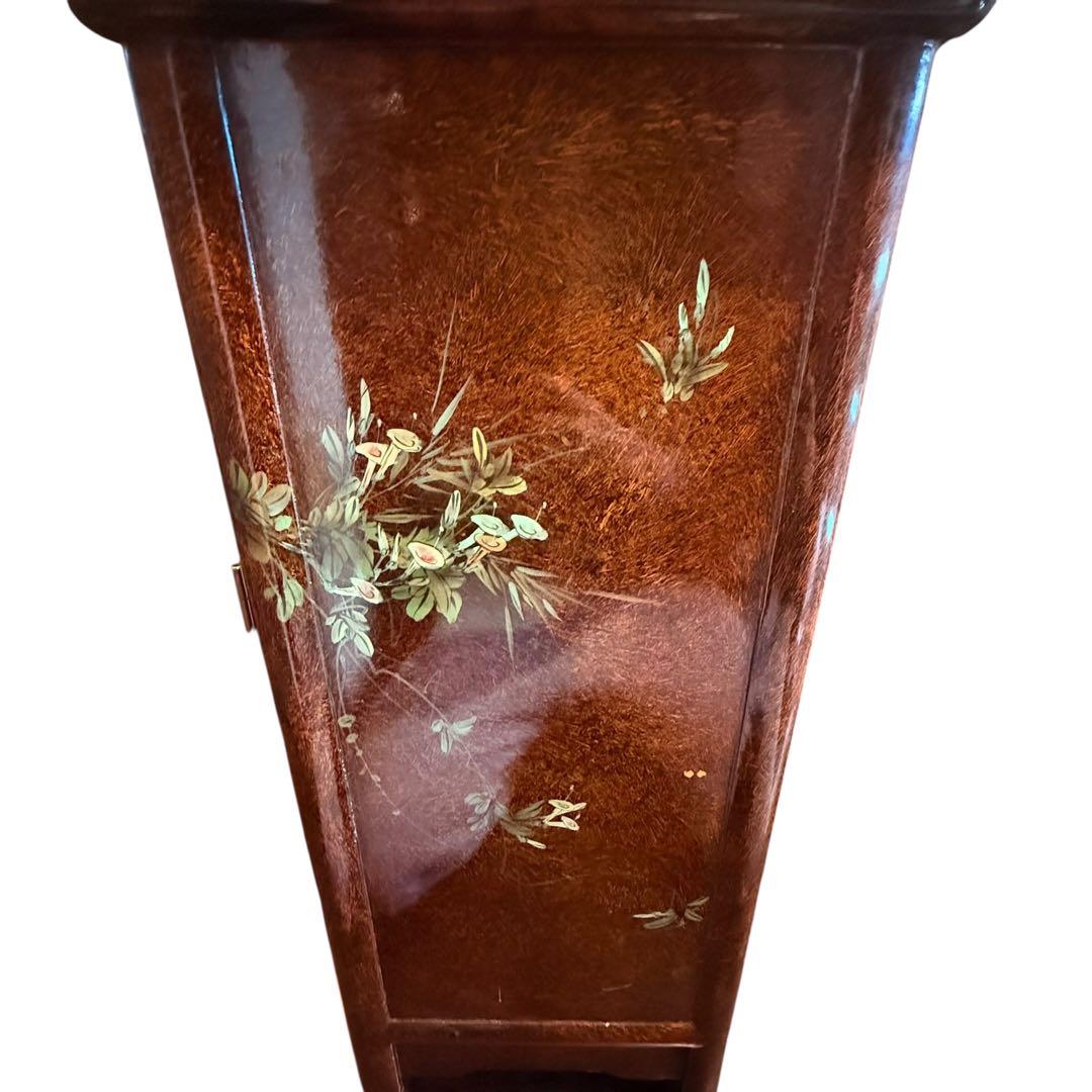 漆塗り調 花鳥図 和家具 収納棚 飾り棚 古家具 和モダン