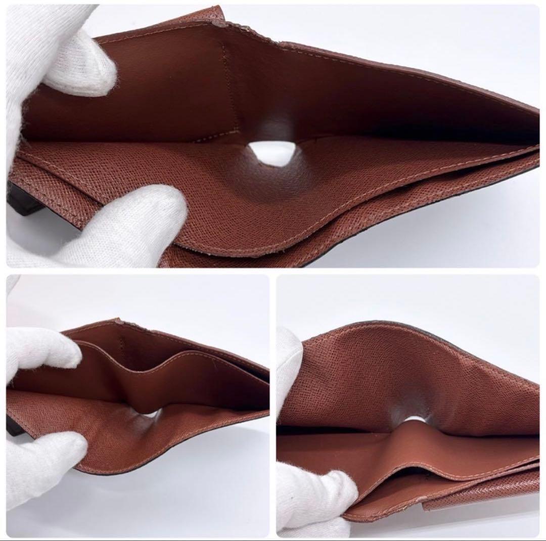 美品 ルイヴィトン ポルトフォイユマルコ モノグラム ブラウン 2つ折り財布